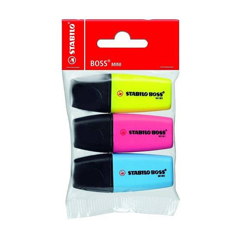 Stabilo Boss Mini Pop 3Pc Yellow, Green,Orange
