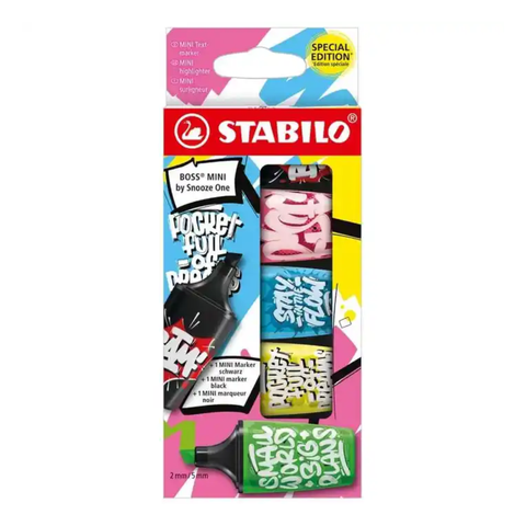 Stabilo Boss Mini Highliter By Snooze One Wallet 5Pcs