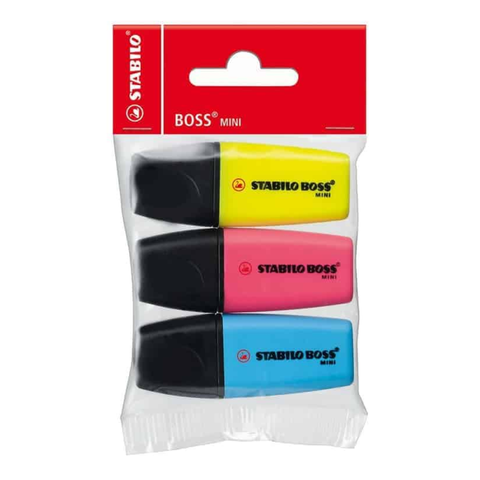 Stabilo Boss Mini 3 Pc Yellow,Blue,Pink