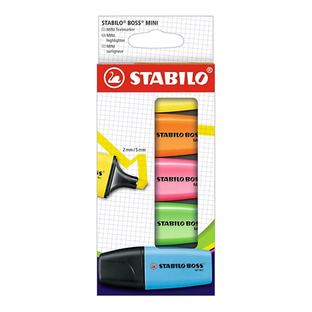 Stabilo Boss Mini - Highlighter - Pack Of 5 - Assorted Colours