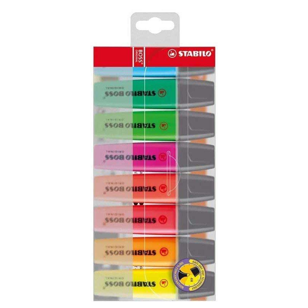 Stabilo Boss Highlighter Wallet Of 8 Assorted Colours