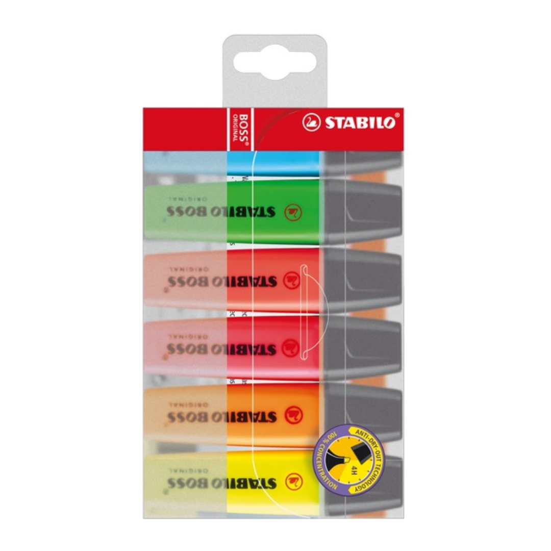 Stabilo Boss Highlighter Wallet Of 6 Assorted Colours