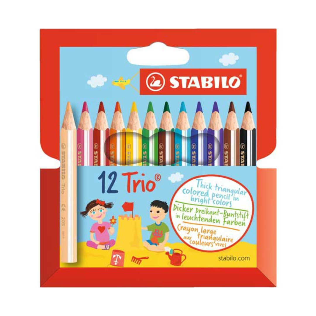 Stabilo Trio Thick Short Pencil Wallet Of 12 Pcs