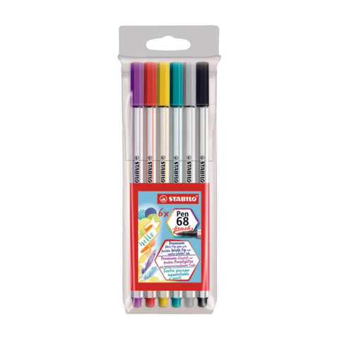 Stabilo Bruch Pen 68 Set Of 6 Assorted Colors