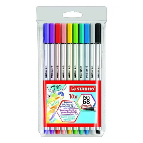 Stabilo Bruch Pen 68 Set Of 10 Assorted Colors