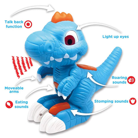 JUNIOR MEGASAUR INTERACTIVE TALKING TREX - PLAYS DINOS SOUNDS AND REPEAT WHAT YOU SAY 16919