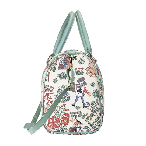 Ladies Tapestry Travel Holdall Weekend Bag Handbag - Alice in Wonderland - TRAV-ALICE
