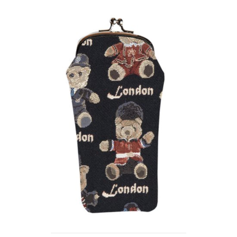 Glass Pouch Bag - London Bear GPCH-LNBE