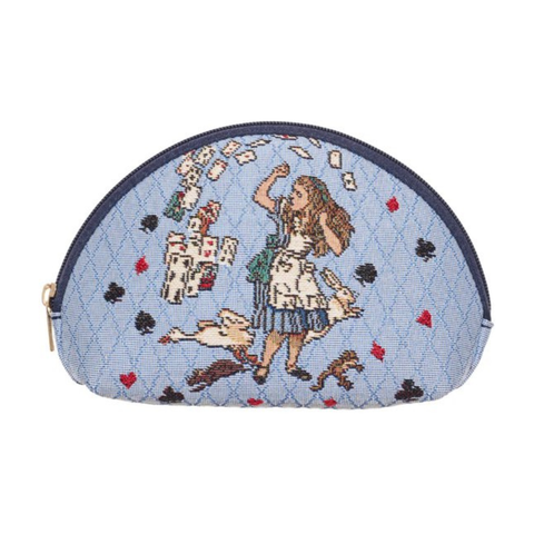 Alice In Wonderland Cosmetic Bag Make Up Organiser Blue Ladies - COSM-AIW-CARD