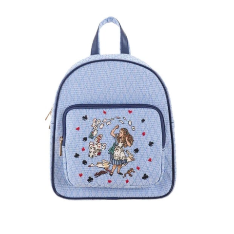 Alice In Wonderland Nothing But Cards Blue Tapestry Daypack Backpack Bag - DAPK-AIW-CARD