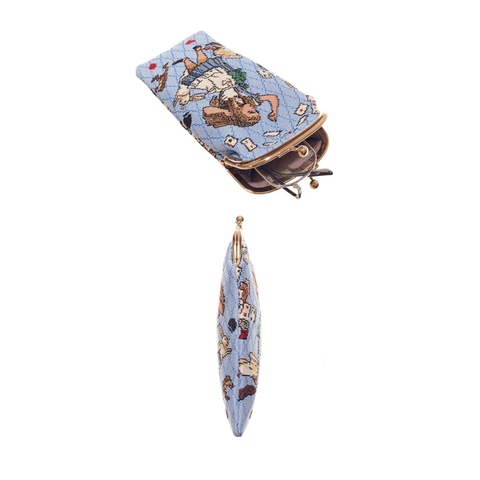 Glasses Pouch Alice In Wonderland Case Protective Holder Blue Ladies Tapestry - GPCH-AIW-CARD