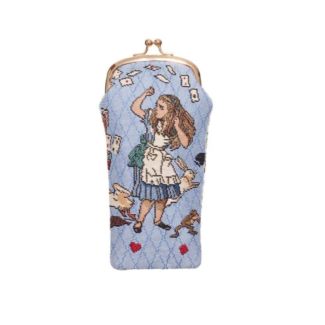 Glasses Pouch Alice In Wonderland Case Protective Holder Blue Ladies Tapestry - GPCH-AIW-CARD