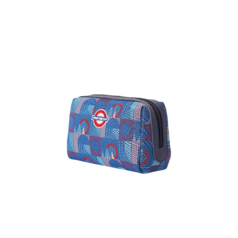 Toiletry Bag in London underground Piccadily moquettes with “Mind the Gap” emblem - BEAUTY-TFL-PICCA-GAP