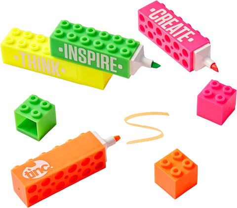 Set Of 4 Building Block Highlighters - The English Bookshop Kuwait