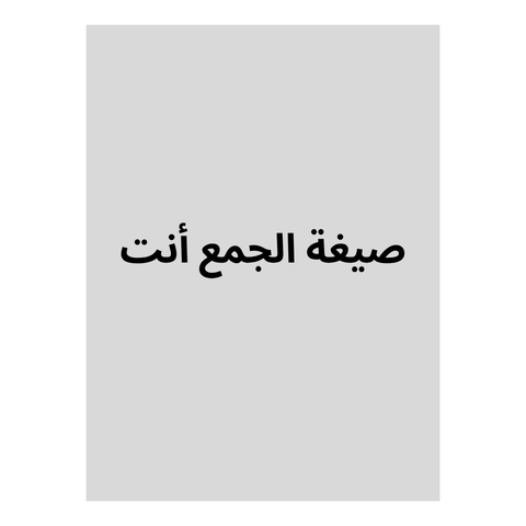 صيغة الجمع أنت