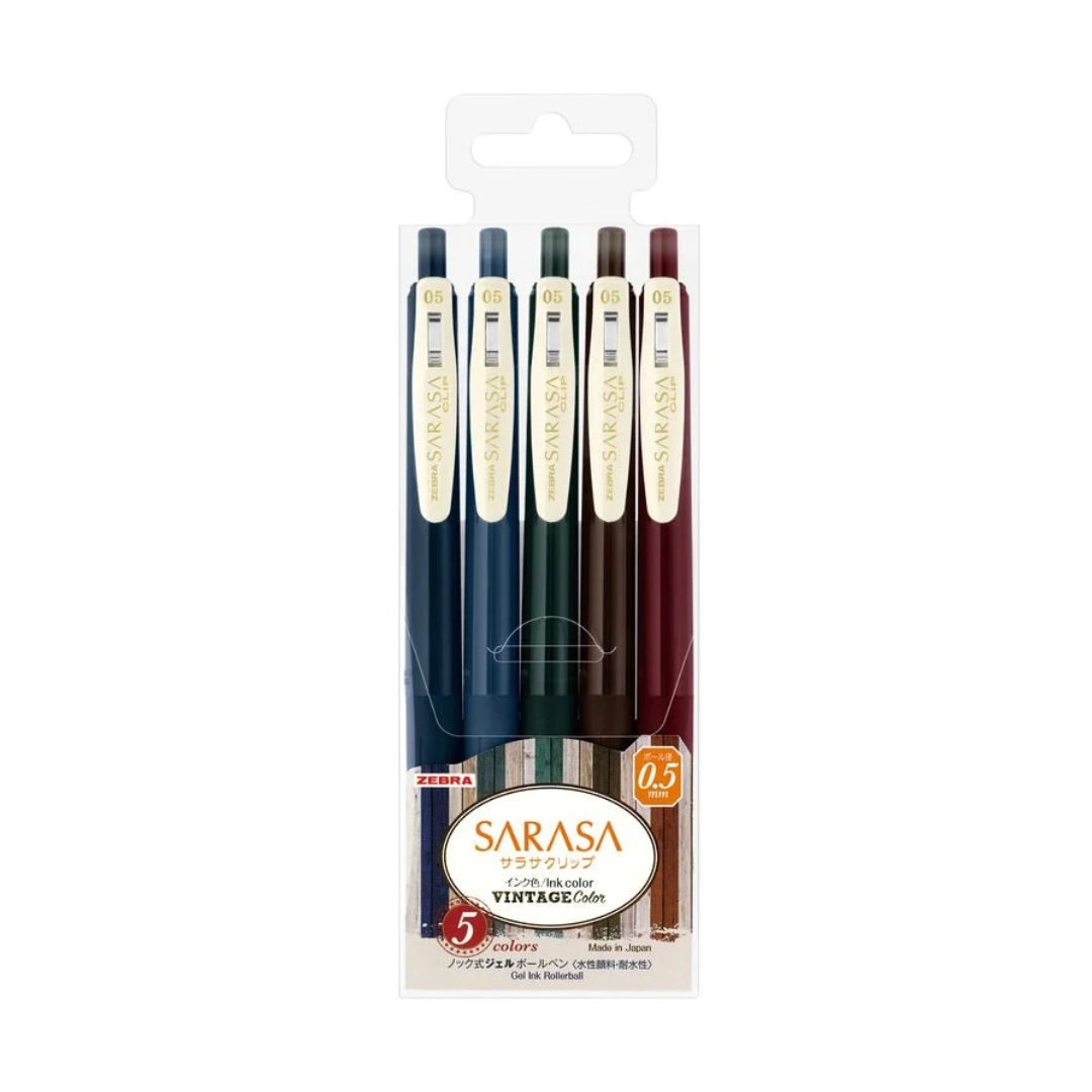 طقم اقلام جل 5×1 زيبرا ساراسا كلاسيك 0.5 - JJ15C-C-VI