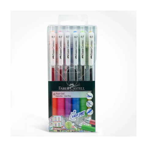 Faber- Castell Gel Pen Fast Gel 0.7 Set of 6 - FCM 640908