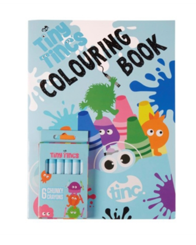 Tiny Tincs Colouring Book with Crayons