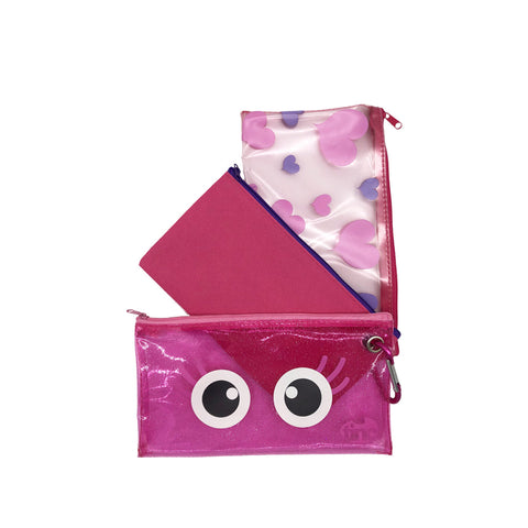 Glitter Pencil Case - Set of 3 - Tinc - The English Bookshop